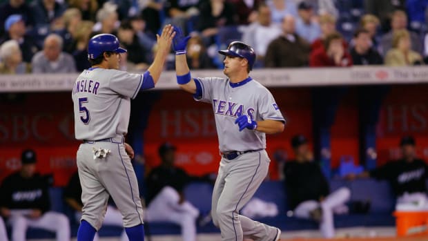 Texas Rangers OF Brad Wilkerson hits home run